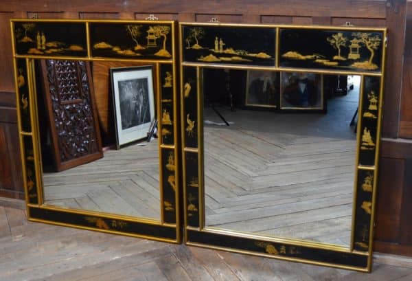 Black Chinoiserie Mirror SAI3037 Antique Mirrors 12