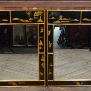 Black Chinoiserie Mirror SAI3037 Antique Mirrors