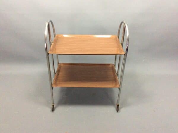 Mid Century Folding Chrome Serving Trolley 1950's - Image 3