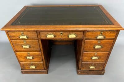 Late Victorian Oak Writing Desk oak Antique Desks 4