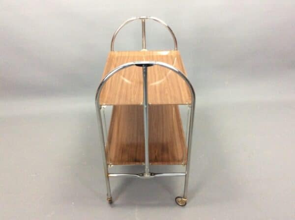 Mid Century Folding Chrome Serving Trolley 1950's - Image 2