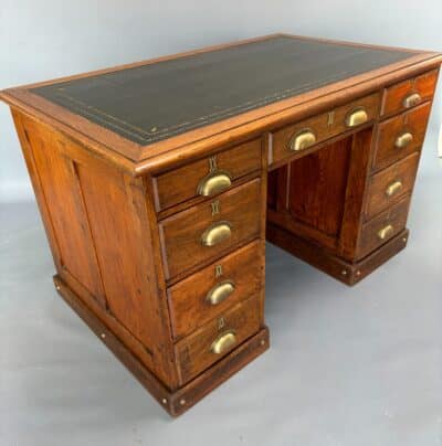 Late Victorian Oak Writing Desk oak Antique Desks 3