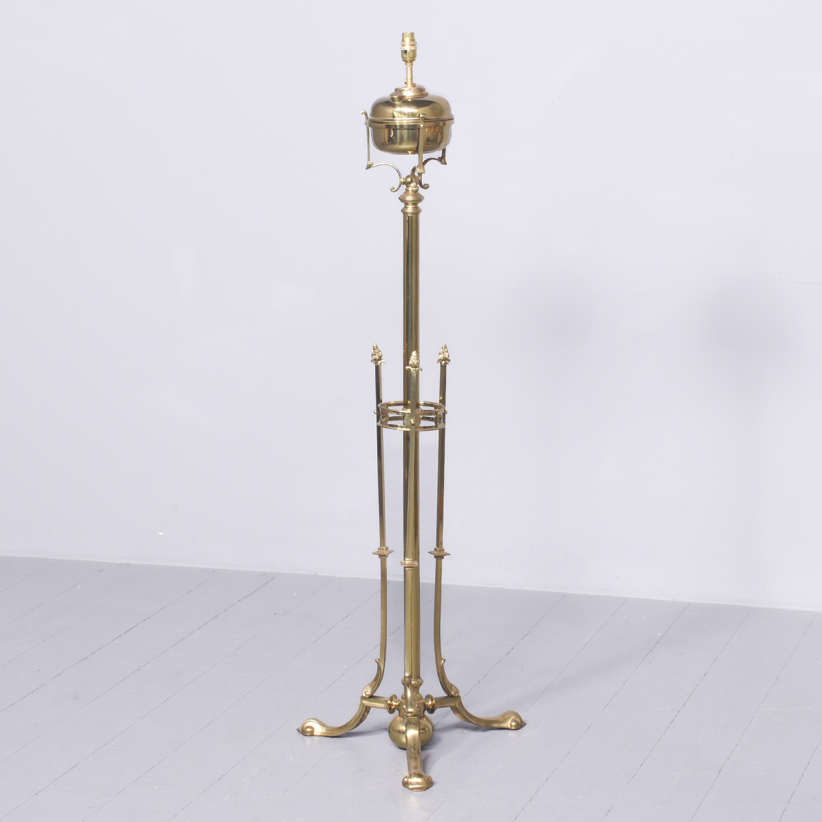 Brass and Cast Brass Standard Lamp standard lamp Antique Lighting