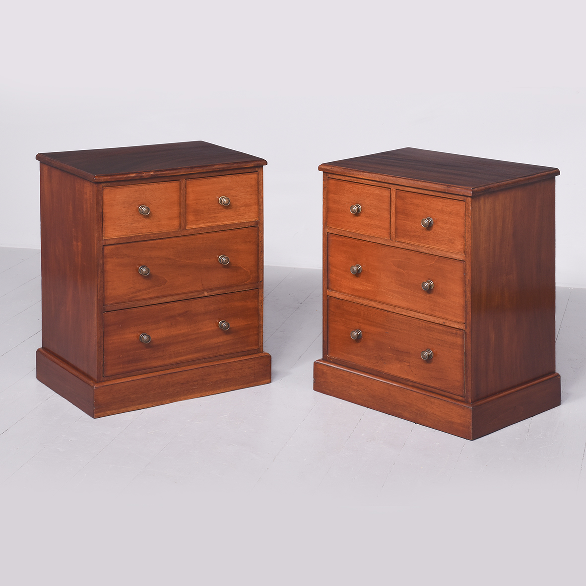 Pair of Neat Sized Scottish Mahogany Chests Antique Chest Of Drawers