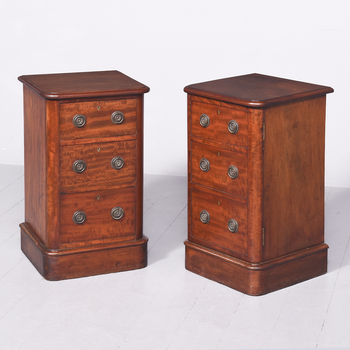 Pair of Victorian Figured Mahogany Bedside Lockers bedside cabinets Antique Cabinets