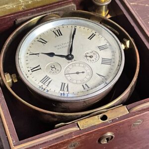 Waltham Ships Clock cased working clock Antique Clocks