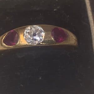 Rubies & Diamonds Trilogy Gold ring Antique Jewellery