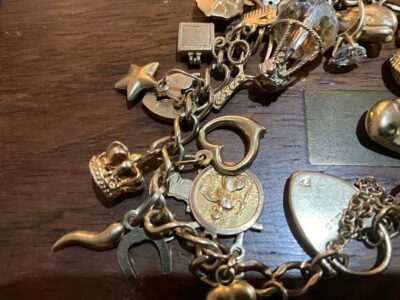 Gold Charm Bracelet 9CT Antique Bracelets 7