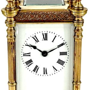 Fabulous Fret work cased Antique French 8-Day Carriage Clock C1900 carriage clock Antique Clocks