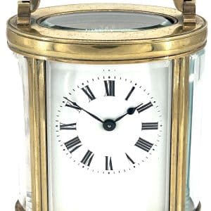 Interesting & Rare Oval Carriage Clock Antique French 8-Day Carriage Clock C1900 Antique Clocks