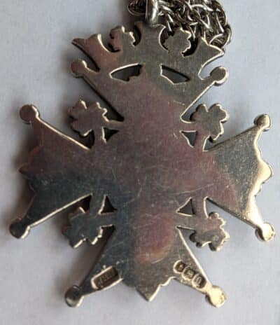 Antique Silver Maltese Star Pendant On 24″ 925 Silver Chain Dated 1912 antique pendant Antique Jewellery 5