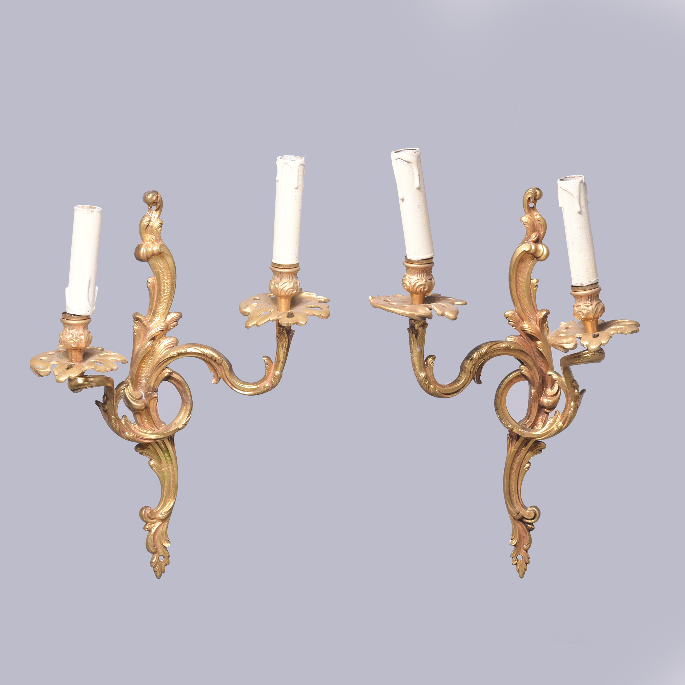 Pair of Gilded Wall Sconces wall sconce Antique Lighting