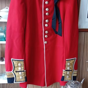 A COLDSTREAM GUARDS GREATCOAT, with GLENGARRY CAP Military & War Antiques