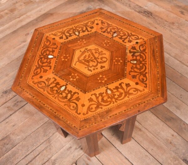 Hexagonal Inlaid Islamic Table SAI2064 Antique Furniture 4