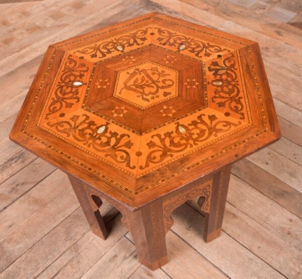 Hexagonal Inlaid Islamic Table SAI2064 Antique Furniture 8