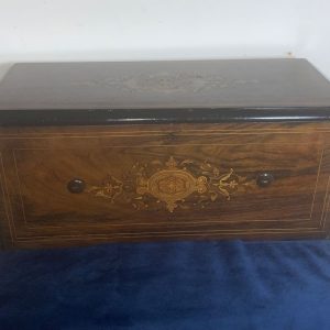 RARE MUSIC BOX HIDDEN DRUMS AND BELLS MOVEMENT Antique Boxes