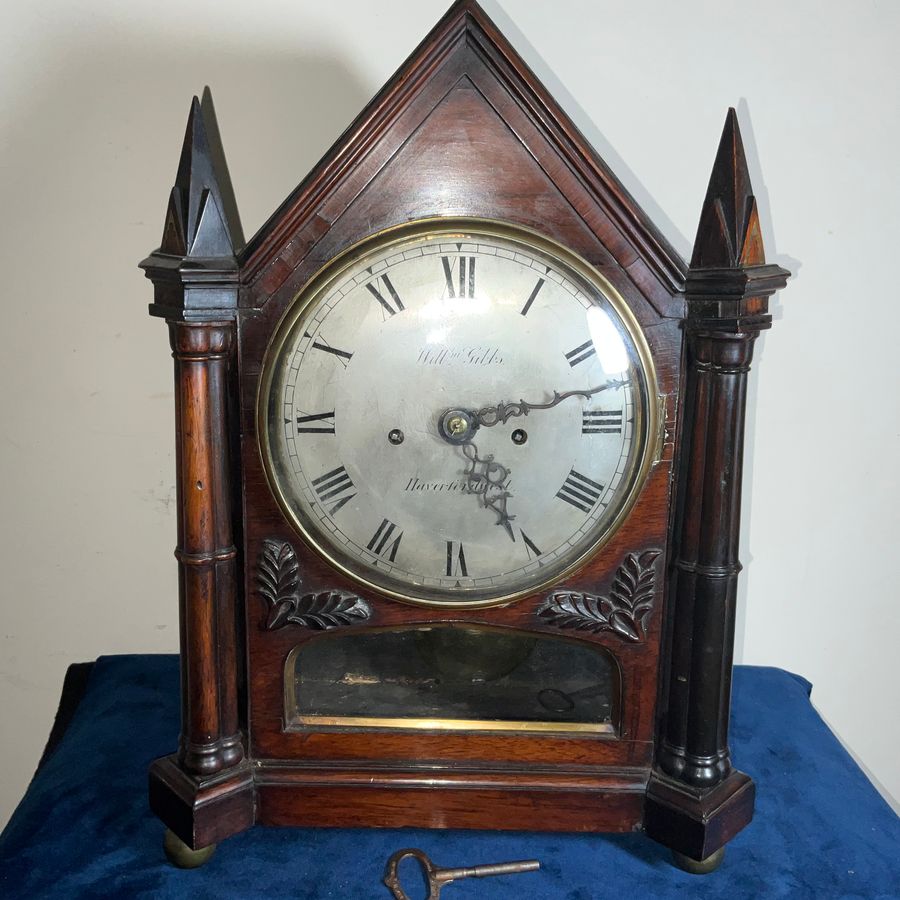 BRACKET CLOCK REGENCY DOUBLE FUSSE ROSEWOOD CASE Antique Clocks