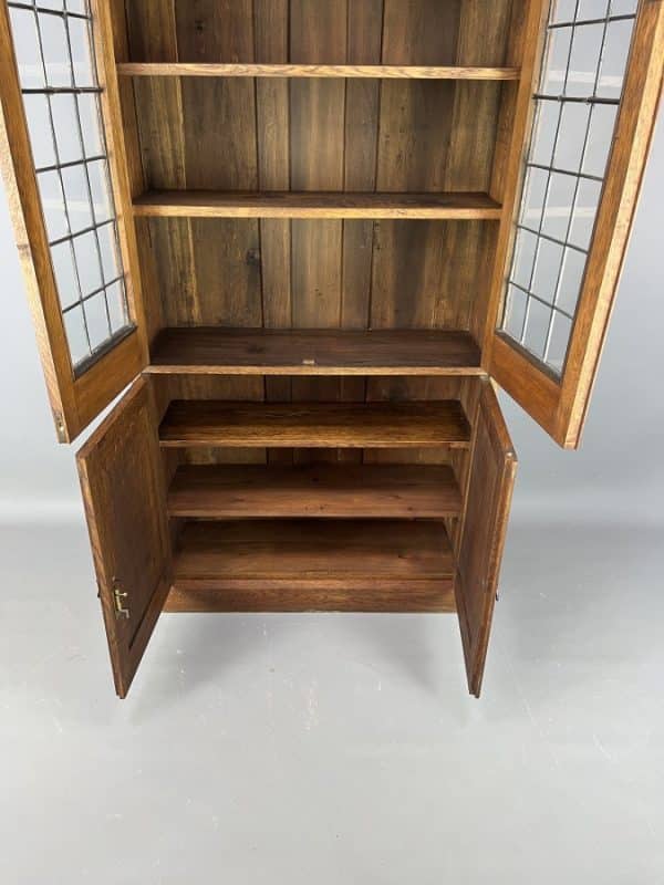 Arts & Crafts Oak Glazed Motto Bookcase c1900 bookcase Antique Bookcases 5