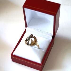 Vintage Ornate 14 ct Gold Sapphire Dress Ring – Boxed Aniversary Rings Antique Rings
