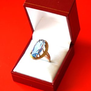 Vintage Ornate Designed 18 ct Rose Gold Oval Step Cut Dress Ring – Boxed Jewellery Antique Rings