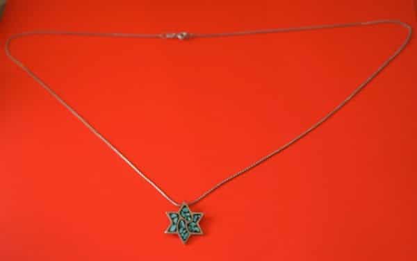 SALE – Vintage 925 Silver Enamel Star of David – ( ‘Magen Dovid’ ) Pendant – FREE UK Postage Judaica, Antique Jewellery 3