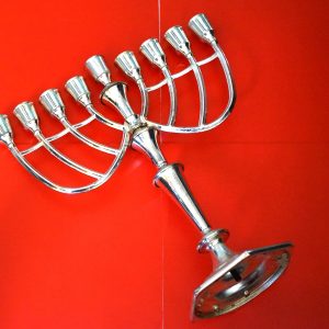 A  Vintage Silver Plated Menorah candlestick Antique Silver 3