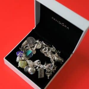 SALE – A Vintage 1963 Heavy Silver Charm Bracelet With 38 Silver Charms – Ideal Birthday Present / Boxed A.J. Bailey Antique Jewellery