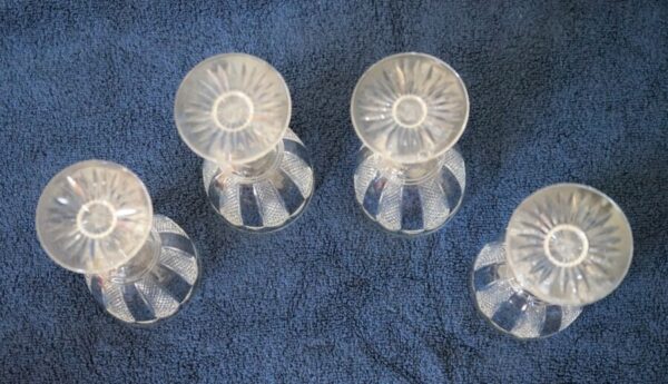 SALE – Vintage Set of 4 Large HIBERNIA Pattern Waterford Crystal Wine Glasses antique glass Antique Glassware 4