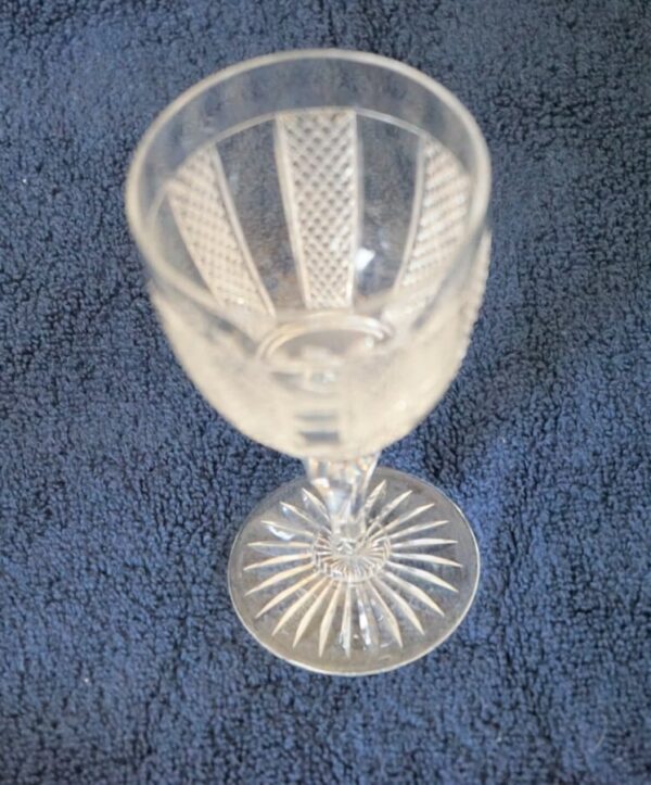 SALE – Vintage Set of 4 Large HIBERNIA Pattern Waterford Crystal Wine Glasses antique glass Antique Glassware 9