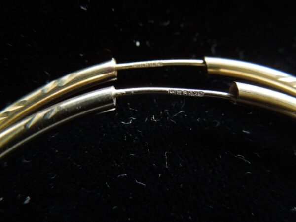 9ct Gold Large Hoop Earrings - Image 5