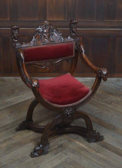 Victorian Savonarola Fruit Wood Chair SAI3223