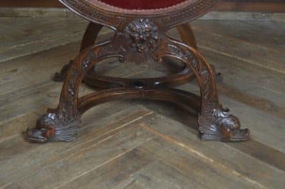 Victorian Savonarola Fruit Wood Chair SAI3223 - Image 11