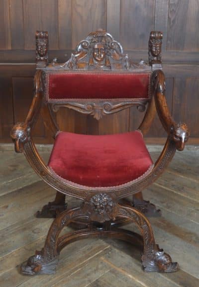 Victorian Savonarola Fruit Wood Chair SAI3223 - Image 10