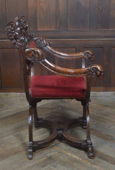 Victorian Savonarola Fruit Wood Chair SAI3223 - Image 9