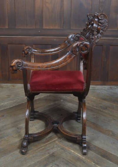 Victorian Savonarola Fruit Wood Chair SAI3223 - Image 6