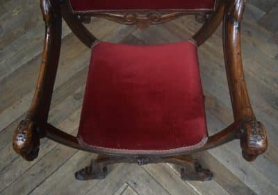 Victorian Savonarola Fruit Wood Chair SAI3223 - Image 3