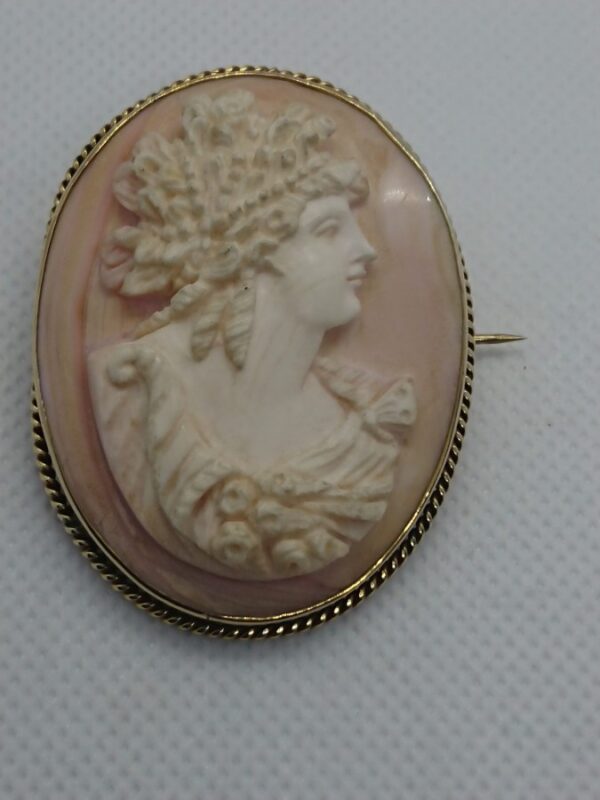 Pink Coral Cameo Brooch antique cameo brooch Antique Jewellery 3