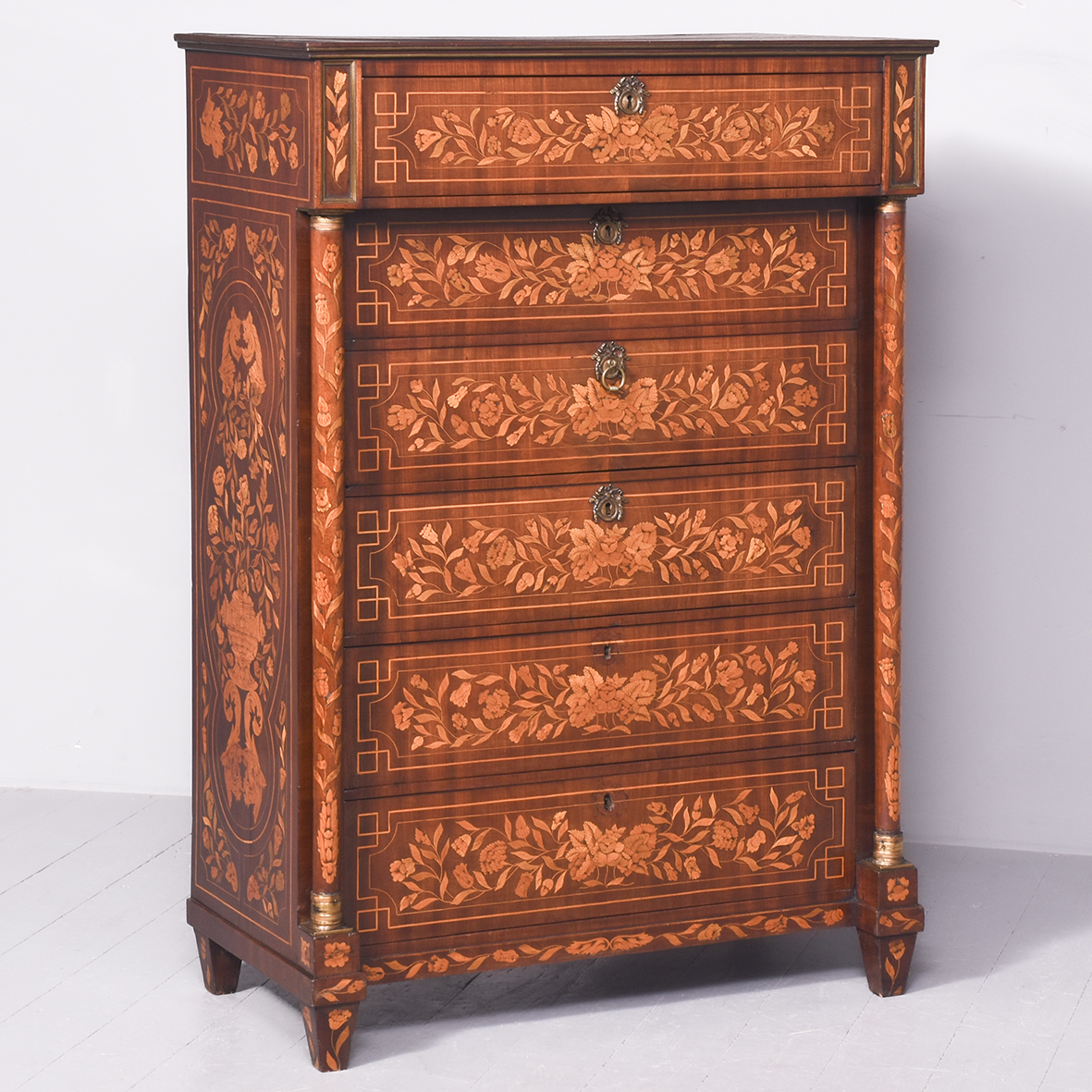Dutch Marquetry Secretaire Cabinet Antique Cabinets