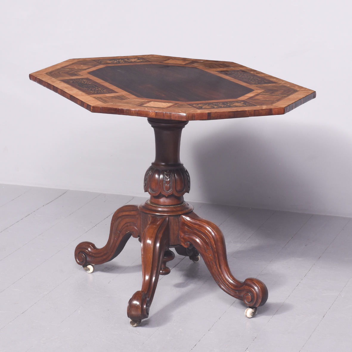 Unusual-Style Decorative, Victorian Inlaid Rosewood and Satinwood Centre Table centre table Antique Furniture