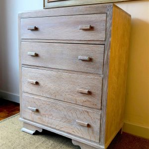 1930’s Heals Style Limed Oak Chest Of Drawers. 18th century oak furniture Antique Chest Of Drawers