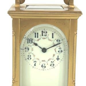 Stunning Antique Carriage Clock With Original Gilt Finish – Victorian Gothic French 8-Day Carriage Clock C1895 Antique Clocks