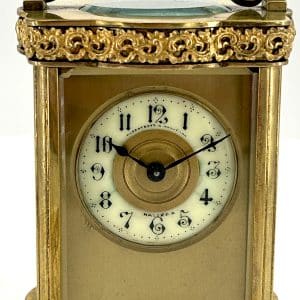 Wonderful Antique Victorian Serpentine Carriage Clock – French 8-Day Carriage Clock C1880 carriage clock Antique Clocks