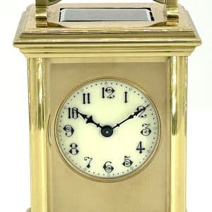 Lovely Antique Masked dial Carriage Clock – French 8-Day Carriage Clock C1900 carriage clock Antique Clocks