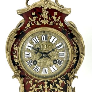 Exquisite Antique French Tortoise shell & Ormolu Boulle Mantle Clock – circa 1870 french mantle clock Antique Clocks