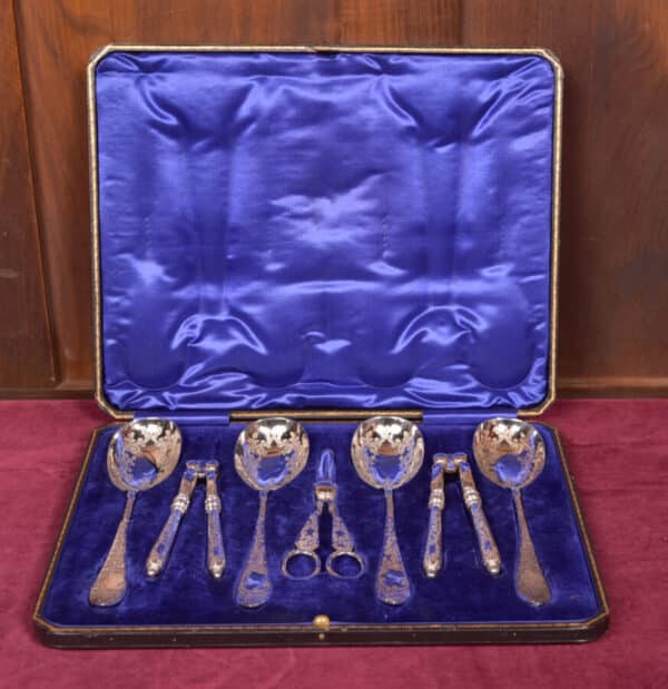 Silver Plate Fruit And Nut Serving Set SAI2601 Boxed EPNS Cutlery Antique Boxes 3