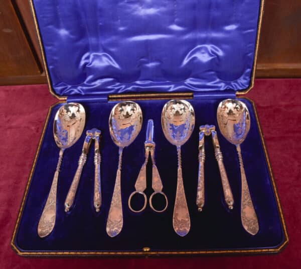Silver Plate Fruit And Nut Serving Set SAI2601 Boxed EPNS Cutlery Antique Boxes 4