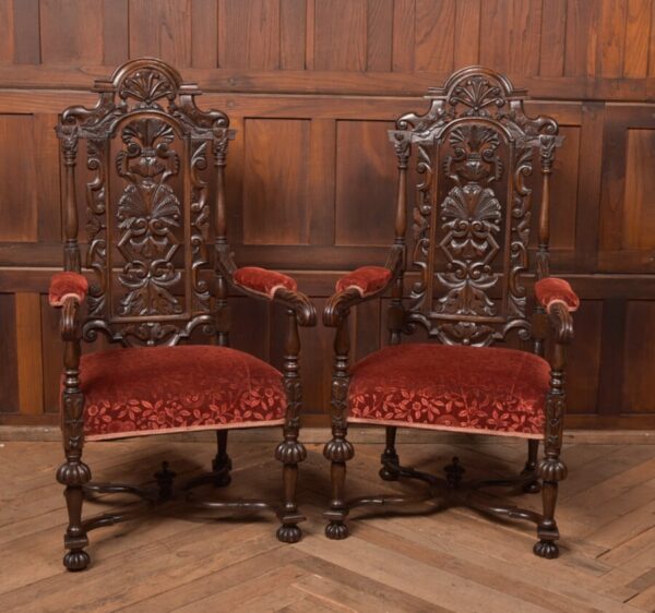 Pair Of Victorian Oak Arm Chairs SAI2714 Antique Chairs 3