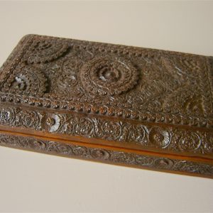 Antique Carved Indian Hardwood Box C. 1920s Antique Boxes
