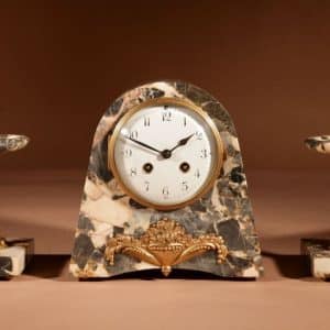 Art Deco French Very Stylish Elegant Clock Garniture, Circa 1920. Clock Garniture Antique Clocks 3