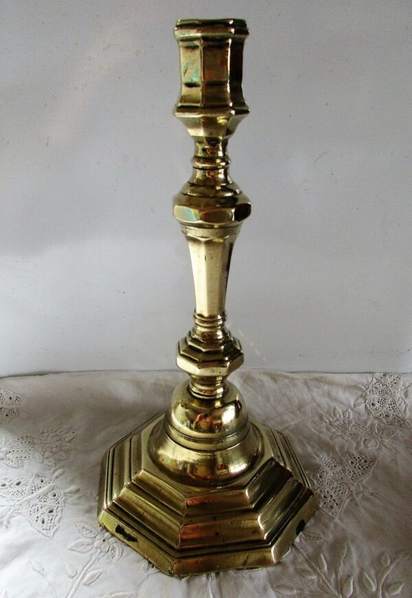 Antique English Georgian Brass Candlestick Antique Antique Metals 4